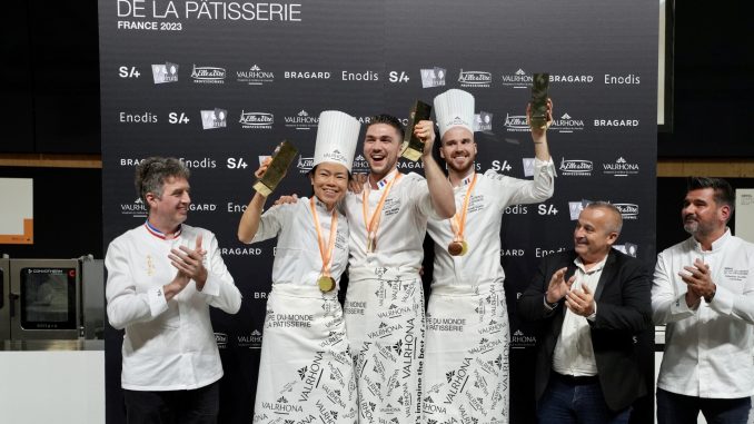 Haruka Atsuji, Jérémy Massing, et Mickaël Guyader remportent la sélection France de la Coupe du Monde de la Pâtisserie