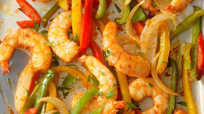 Sheet-Pan Shrimp Fajitas