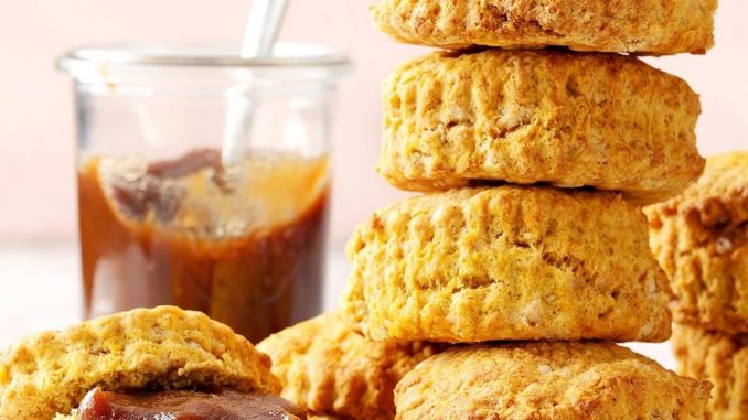 Air-Fryer Pumpkin Biscuits with Spiced Apple Butter