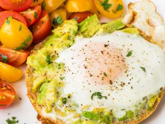 Bagel Egg in a Hole with Smashed Avocado