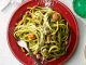 Nutty Kale Pesto Pasta with Caramelized Onion