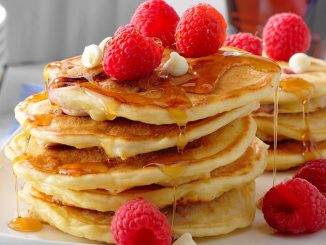 White Chocolate Raspberry Pancakes
