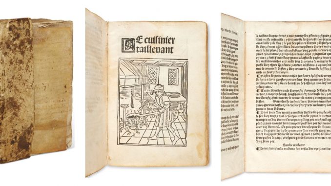 Gastronomie : une édition rare du "Viandier" de Taillevent, estimée 500 000 euros, aux enchères mercredi chez Christie's à Paris
Christie's met aux enchères mercredi à Paris une collection de livres anciens de gastronomie, parmi lesquels une rare édition du "Viandier" datée de 1495, et nombre de trésors gourmands signés Carême, La Varenne ou Escoffier.