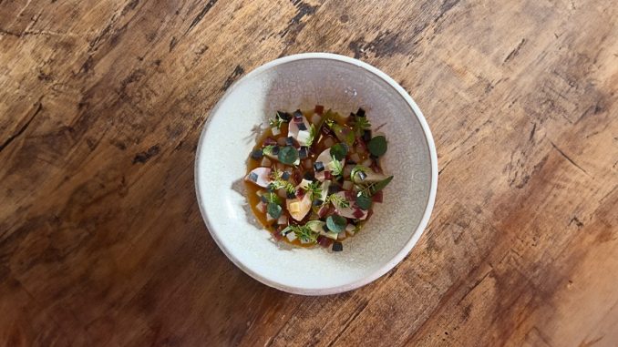 Minestrone au homard et Jamón Ibérico d’Amandine Chaignot