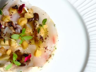 Carpaccio de loup de Guillaume Sourrieu à l’Epuisette