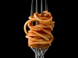 fork with spaghetti