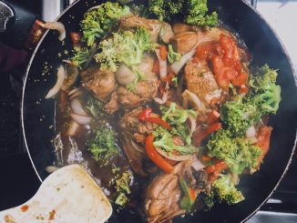 vegetable dish on black cooking pan