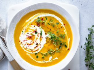 soup in white ceramic bowl