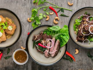 cooked dish on gray bowl